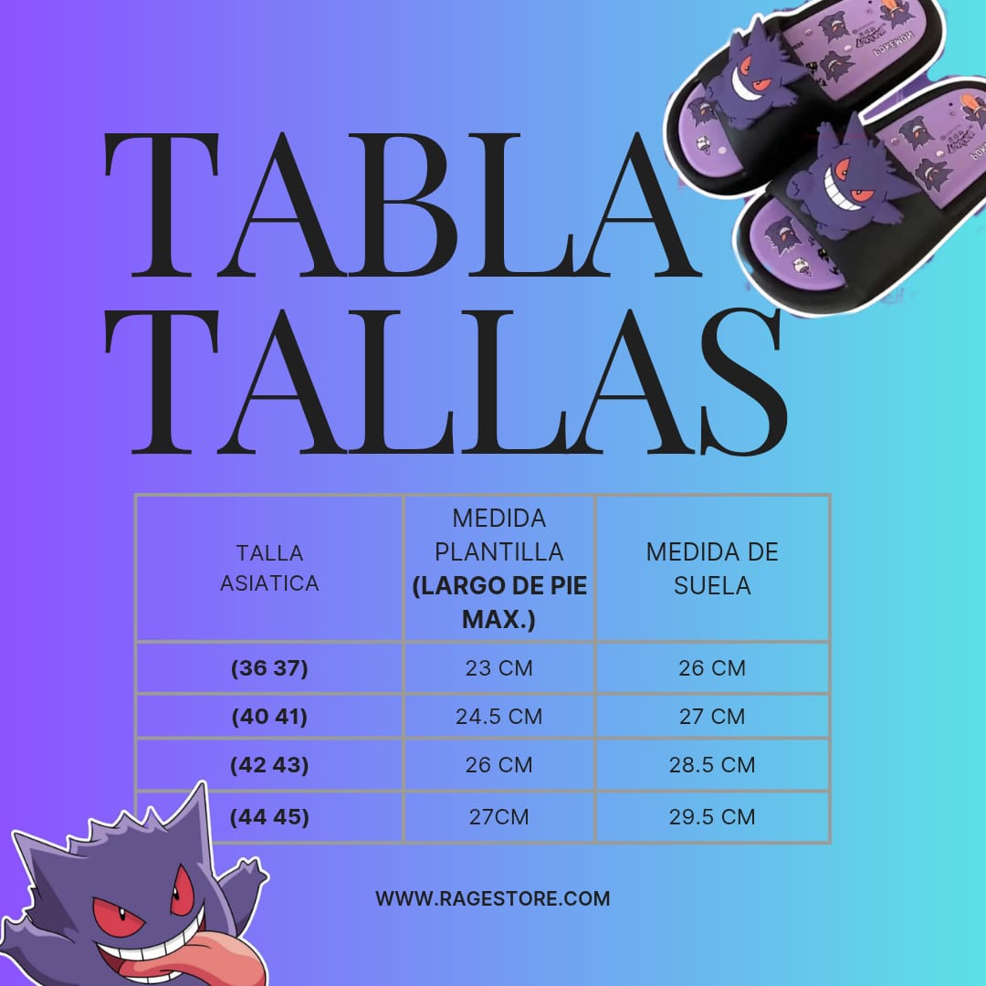 Chanclas de Gengar - Pokemon Calzado tipo sandalias