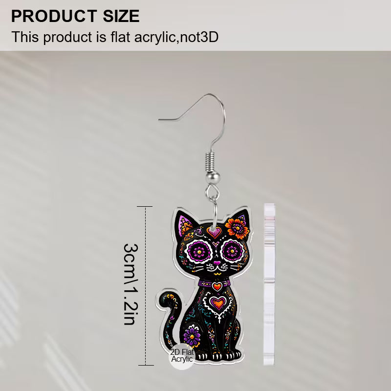 2x Aretes de Gato Negro colorido v2