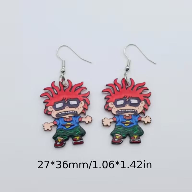 2x Aretes de Carlitos asustado 2D - Rugrats