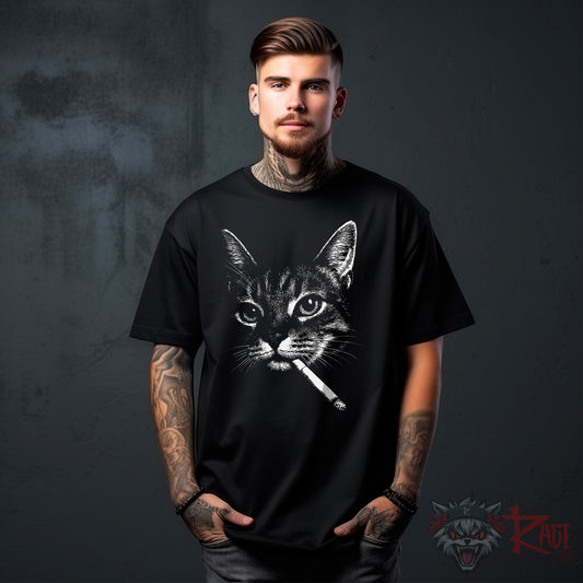 Gato fumando (100% Algodón, serigrafía)