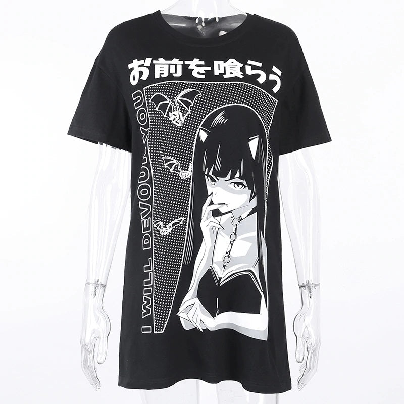 Blusa Larga tipo Camisón "I Will Devour You" - Moonstar