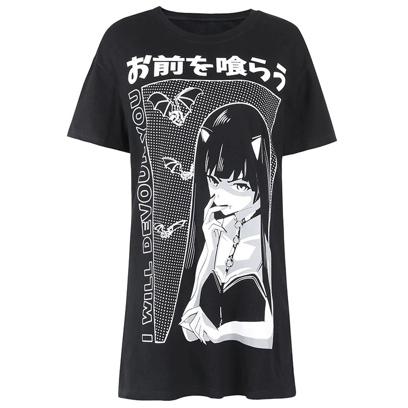 Blusa Larga tipo Camisón "I Will Devour You" - Moonstar