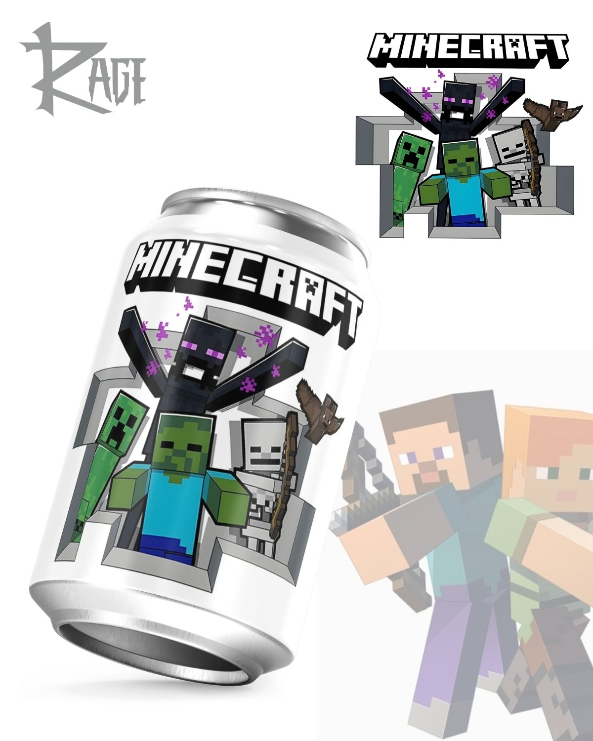 Pachón tipo lata de Minecraft