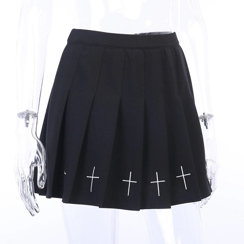 Falda Negra de cruces con pantaloneta/licra - Moonstar