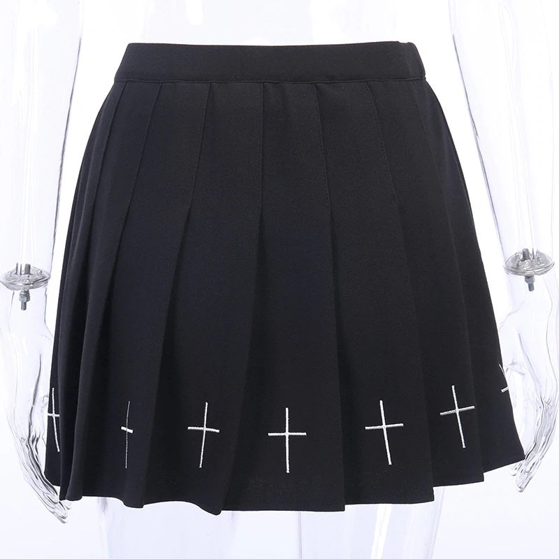 Falda Negra de cruces con pantaloneta/licra - Moonstar