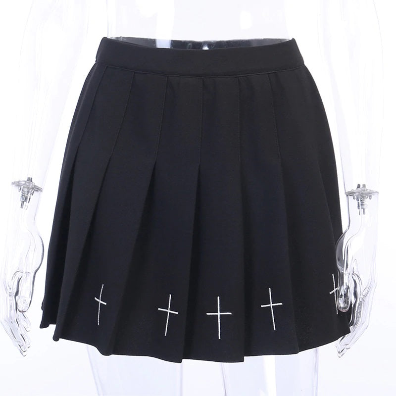 Falda Negra de cruces con pantaloneta/licra - Moonstar