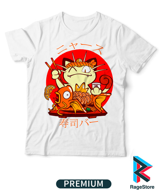 Meowth Sushi Bar - Pokemon (Playera o Blusa)