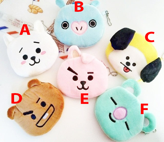 x1 Bolsa monedero de peluche de BTS