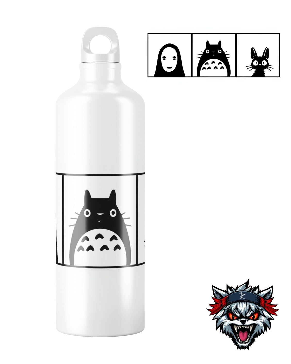 Pachón deportivo Totoro y Sin Cara - Studio Ghibli (500mL y 750mL)