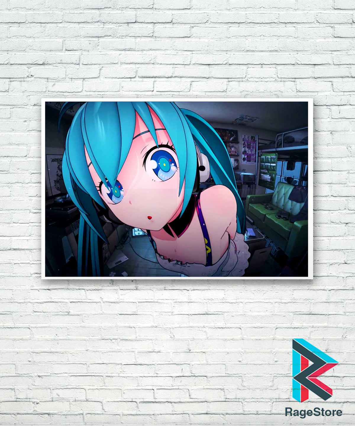 Poster Miku te observa - Hatsune Miku (Póster Metálico)