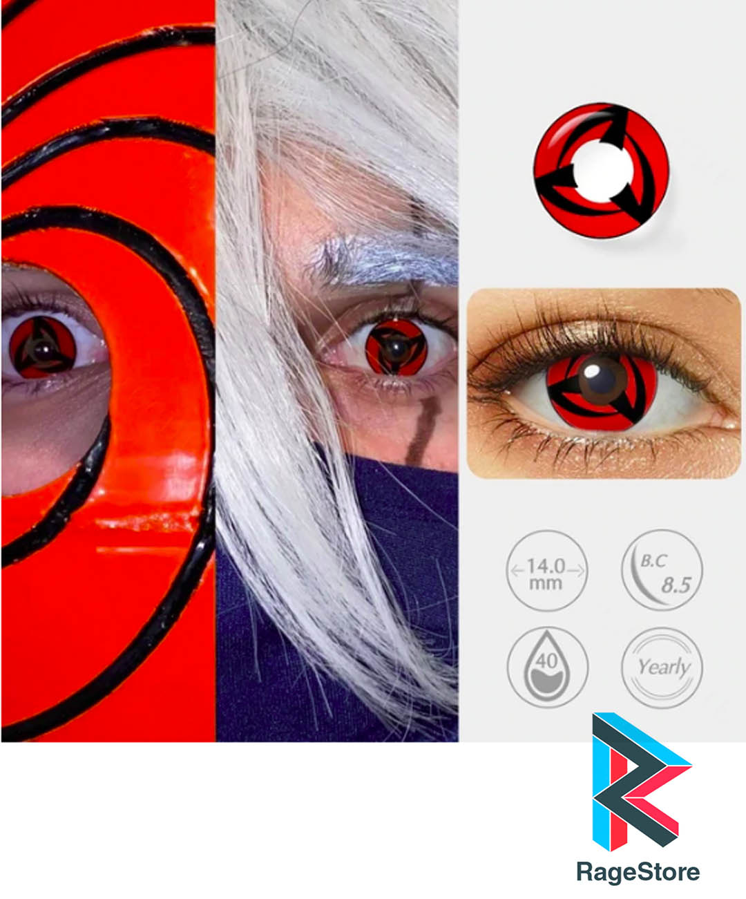 Lentes de contacto de Mangekyou Sharingan de Kakashi (MY16)