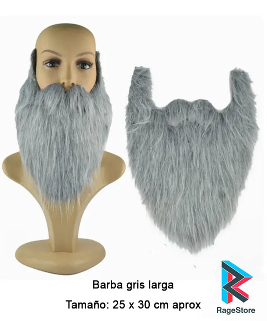 Barba gris larga para cosplay