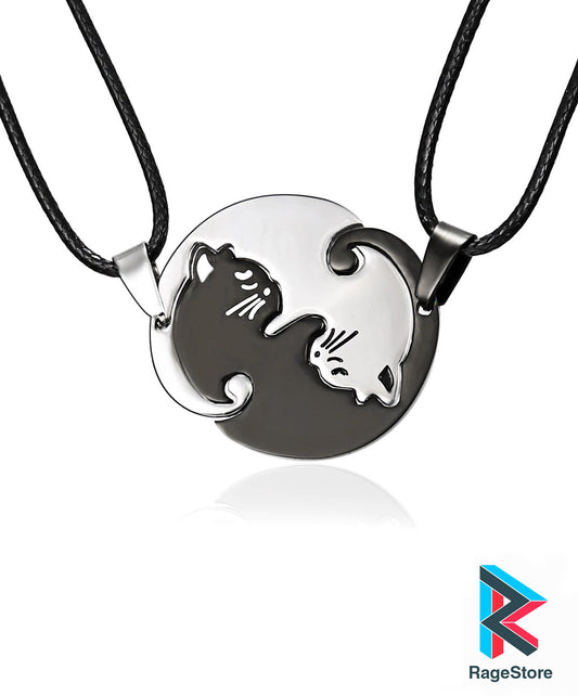 2x Collares de gatos Yin Yang - Collares para parejas