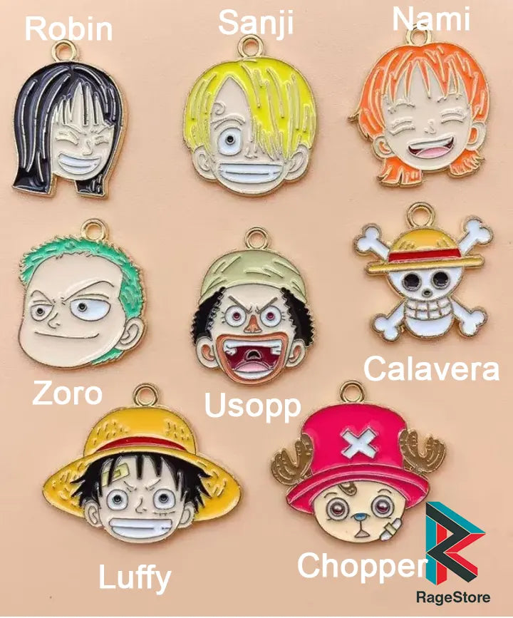 1x Dije de caras de personajes de One piece