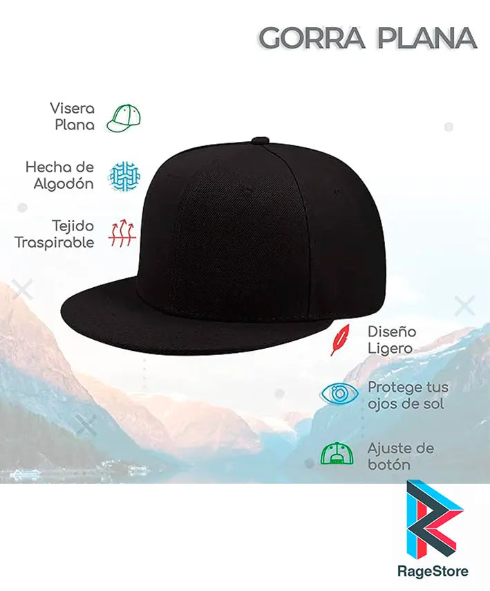 Gorra plana negra