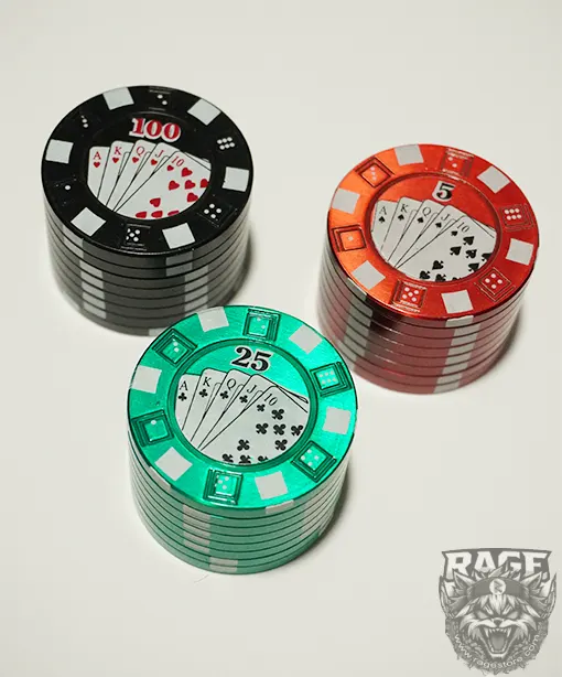 Grinder tipo fichas de casino (Rojo, Negro o Verde)