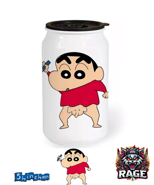 Pachón tipo lata de Shin Chan dibujando elefante