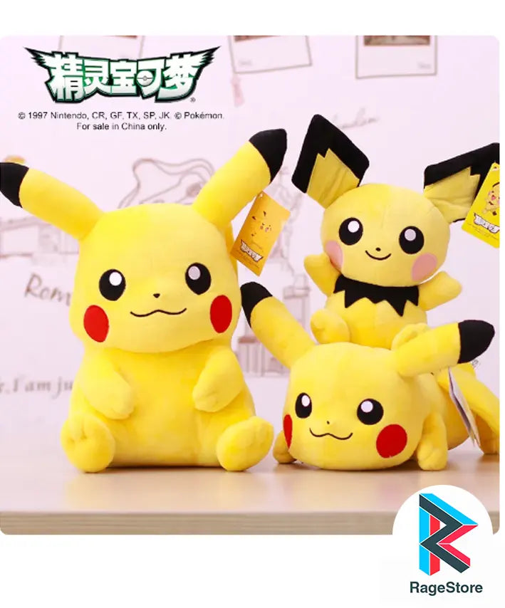 Peluche de Pikachu acostado (20 cm)