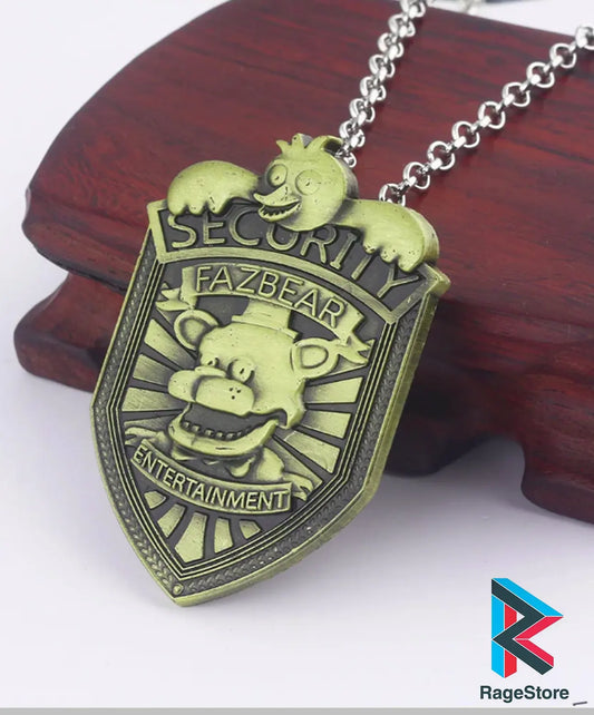 Placa de guardia de seguridad FNAF - 2 en 1 broche y collar