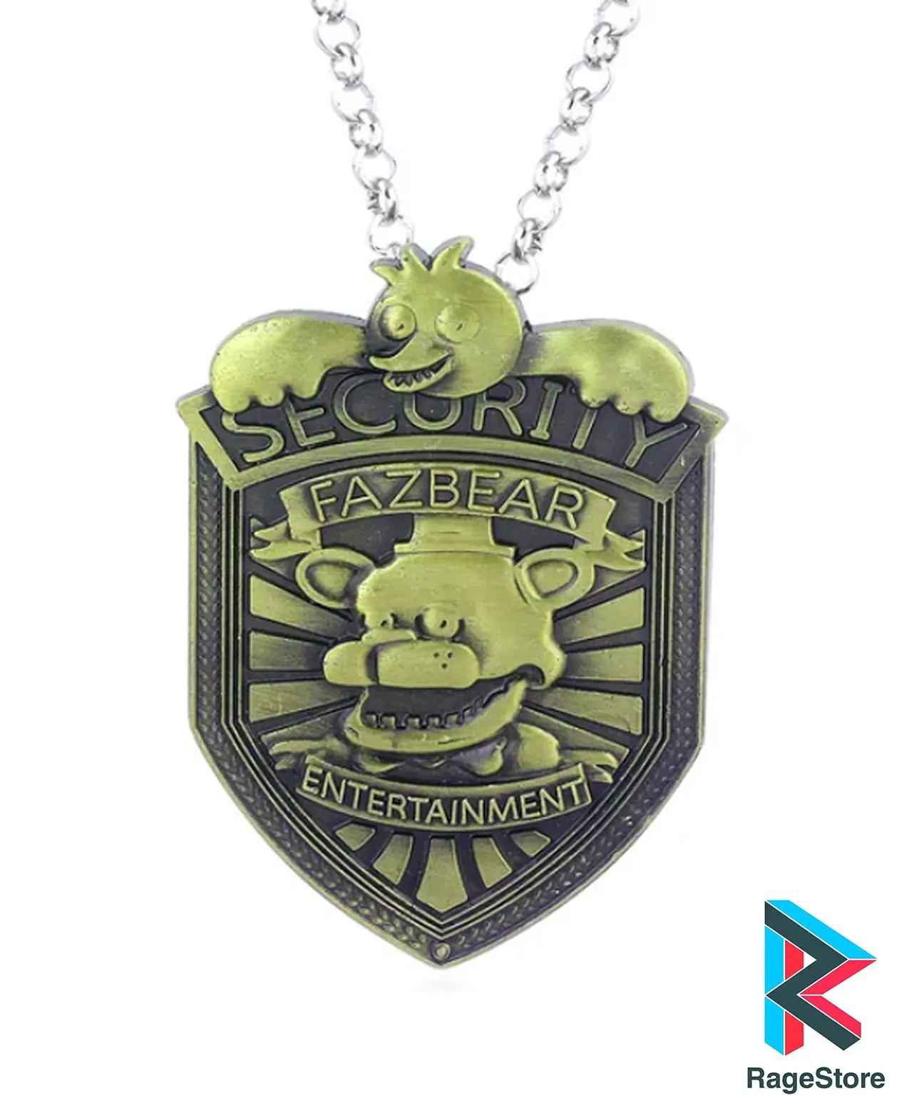 Placa de guardia de seguridad FNAF - 2 en 1 broche y collar