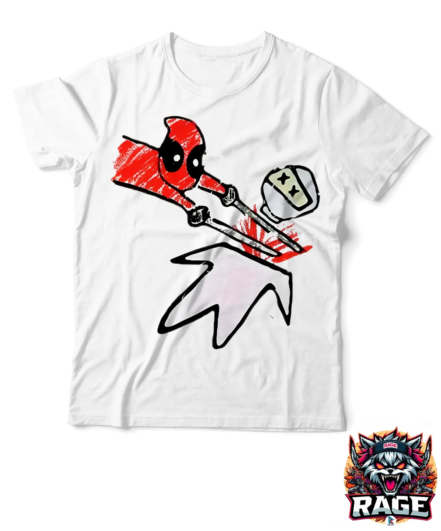 Dibujo Deadpool cortando cabeza (Playera o Blusa)