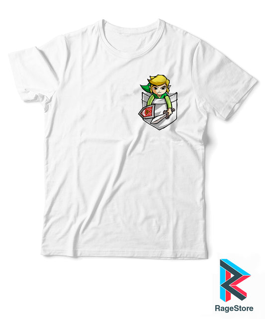 Playera Link pocket (blanca) - The Legend Of Zelda