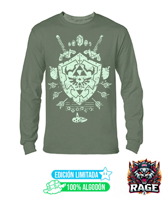 Símbolos Zelda - Playera manga larga 100% algodón