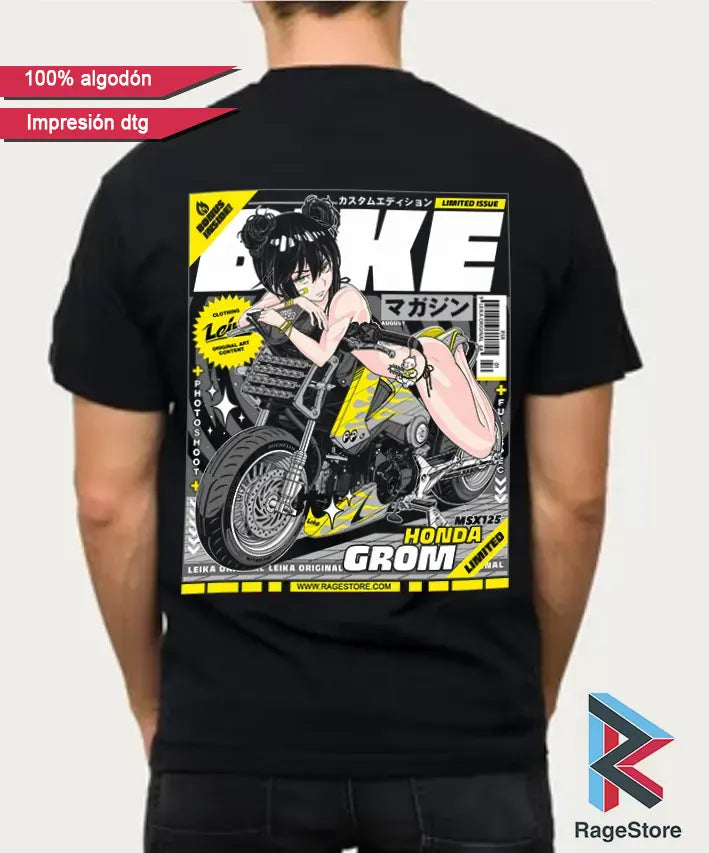 Playera Biker chica anime hentai  - Leika (dtg)