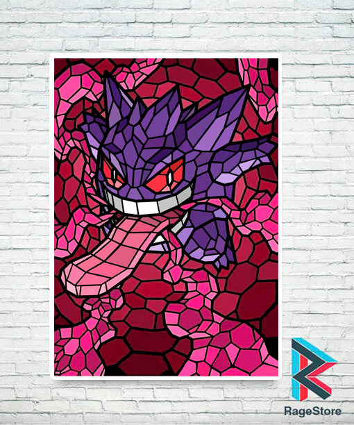 Póster Gengar Mosaico - Pokemon (Papel Foto o Metálico)