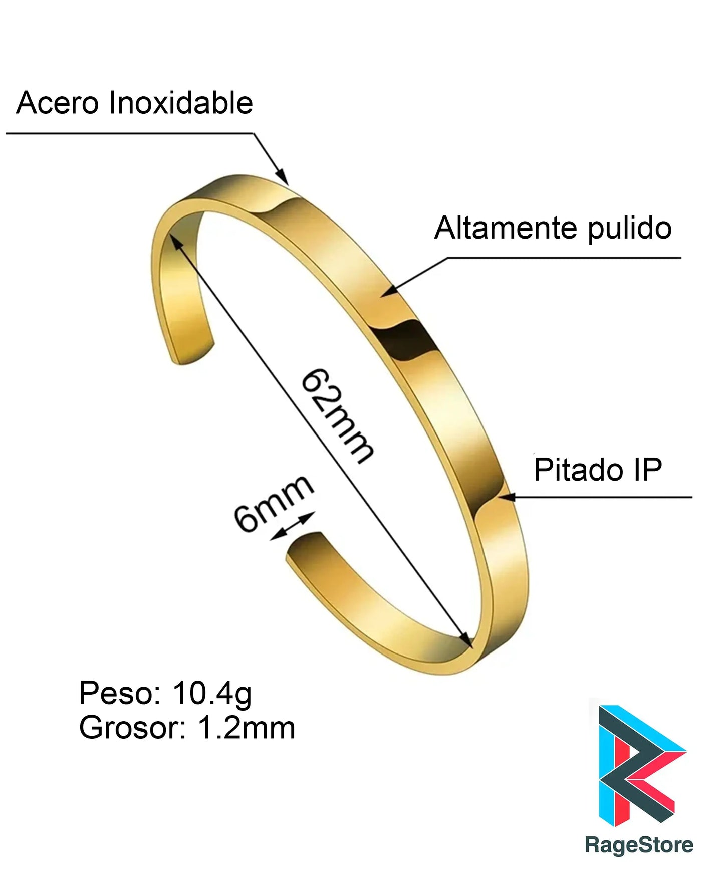 Pulsera de acero inoxidable dorada