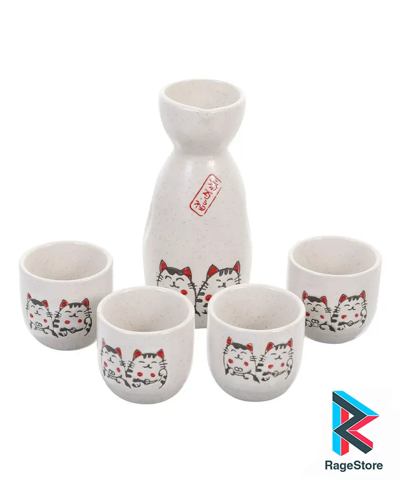 Juegos de vasos tipo shot con mini jarrilla estilo gatos