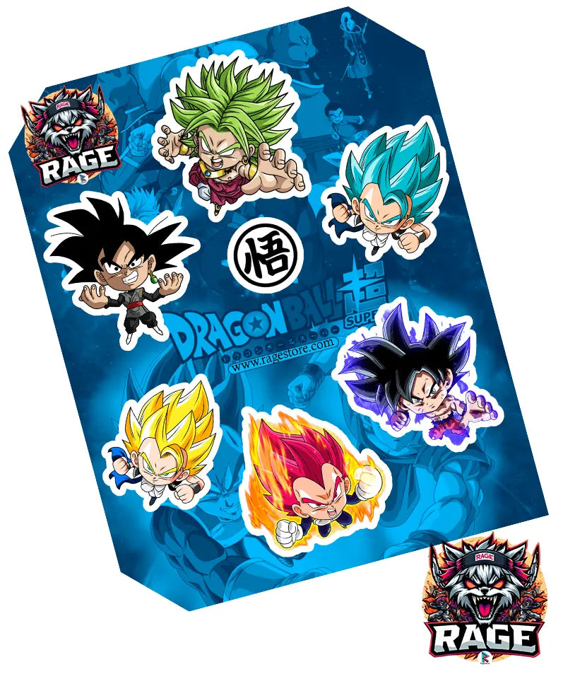 Set de Stickers Dragon Ball Super chibi 2024