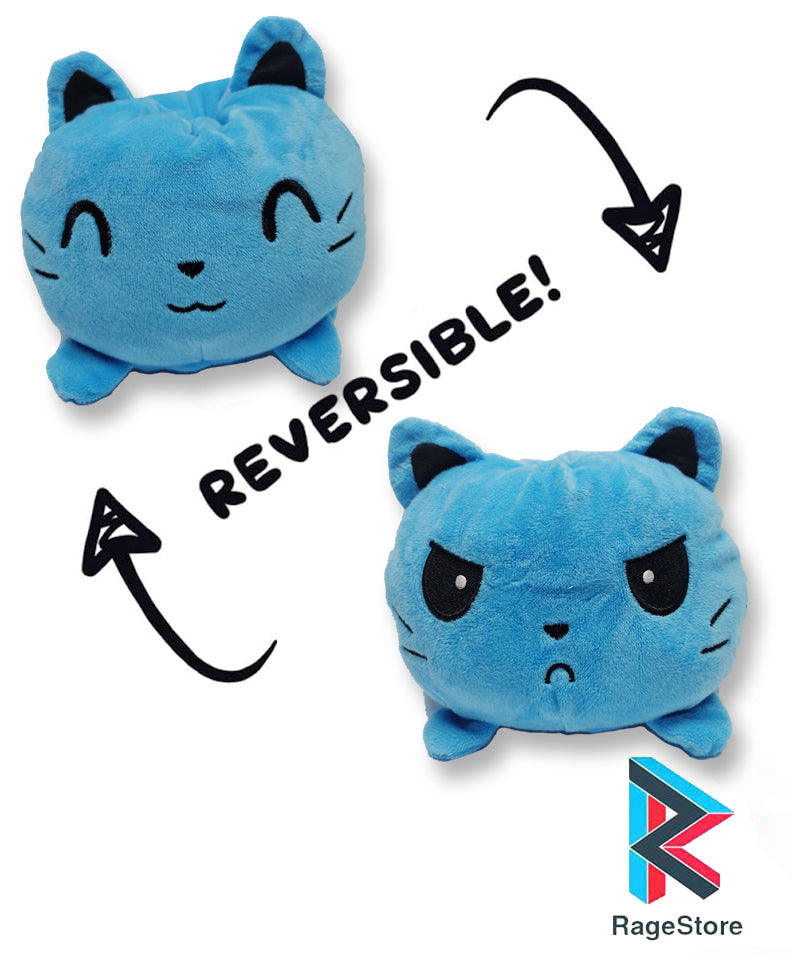 Gato Reversible Gato Azul Claro - Peluche Reversible