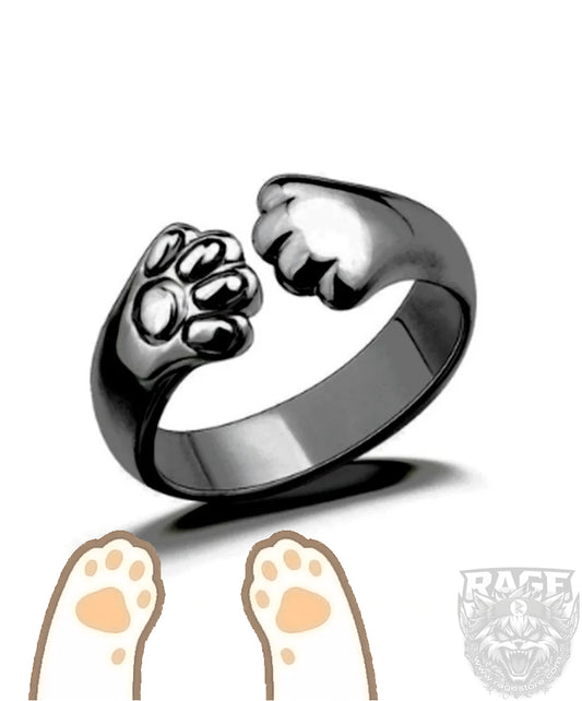 Anillo de patitas de Gato (Negro)
