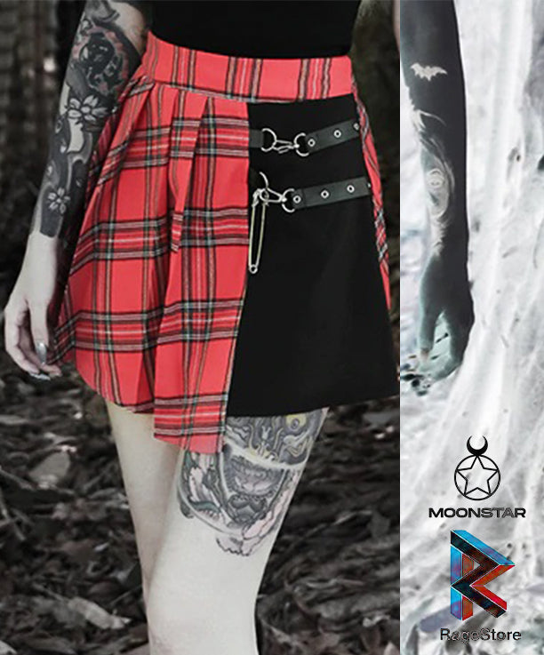 Falda punk tipo escolar con licra - Moonstar