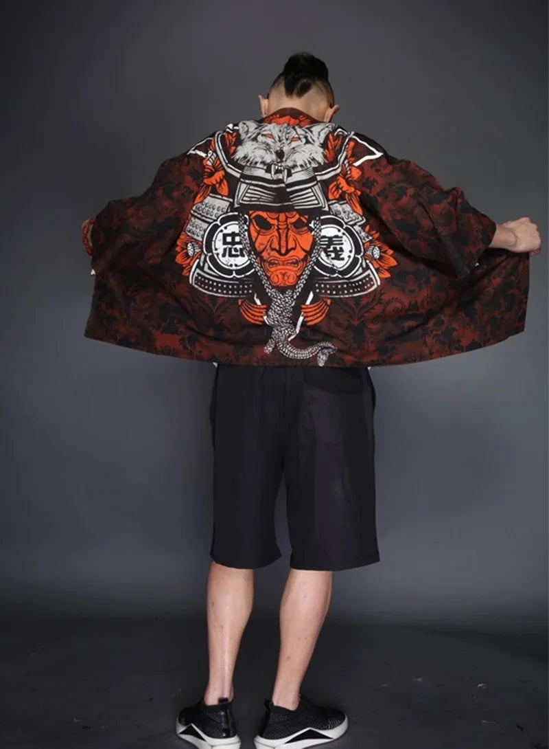 Haori /túnica Lobo Samurai - Japón