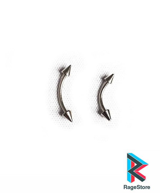 1x Piercing de púas para ceja plateado