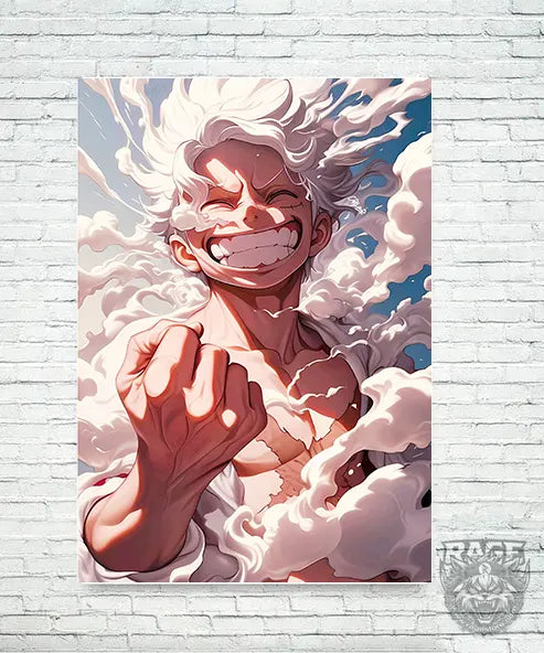 Póster Luffy Gear 5 felíz (Papel Foto o Metálico)
