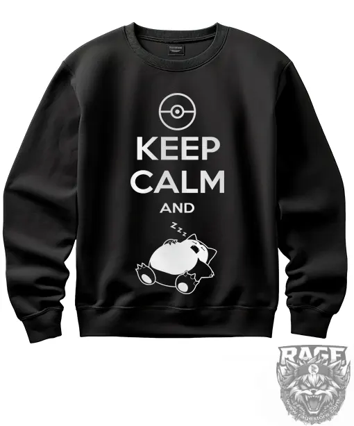 Suèter negro Keep Calm and Sleep - Snorlax