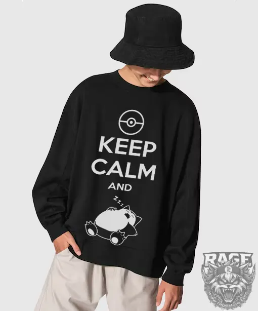 Suèter negro Keep Calm and Sleep - Snorlax