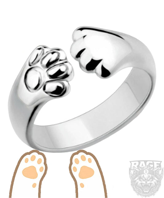 Anillo de patitas de Gato (Plateado)