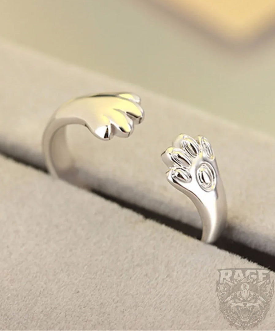 Anillo de patitas de Gato (Plateado)