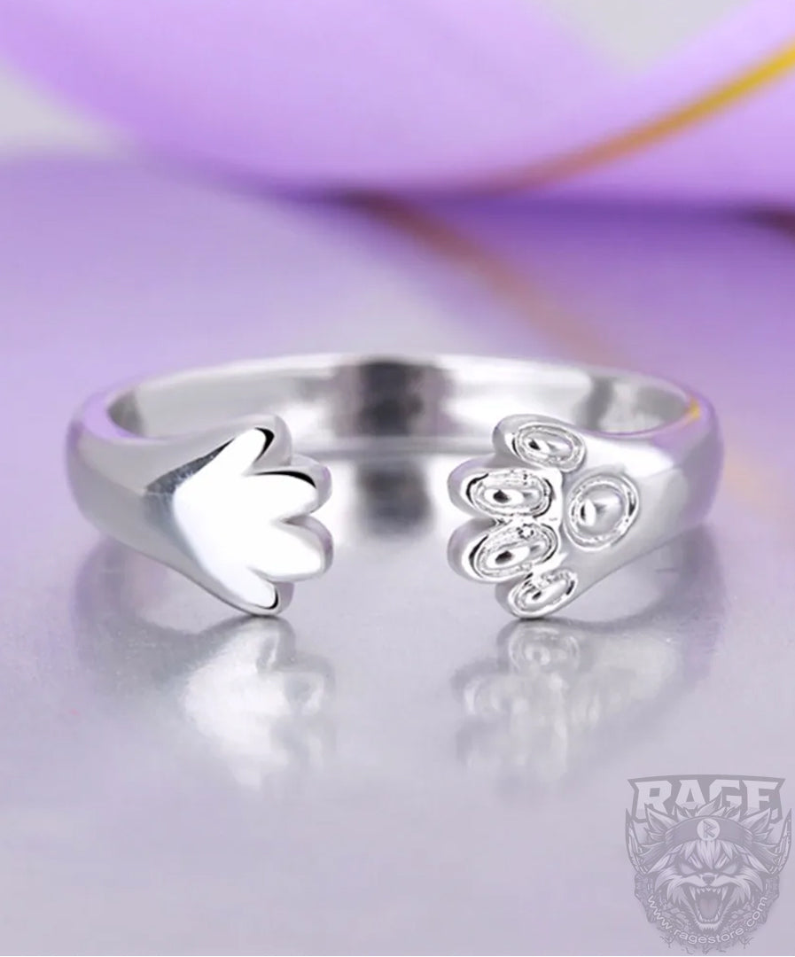 Anillo de patitas de Gato (Plateado)