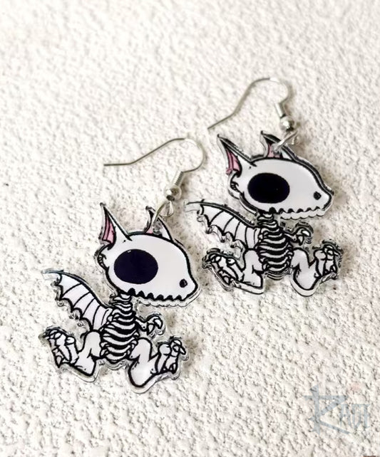 2x Aretes de Murciélago Calavera