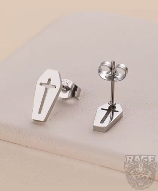 2x Aretes de Ataúd plateado