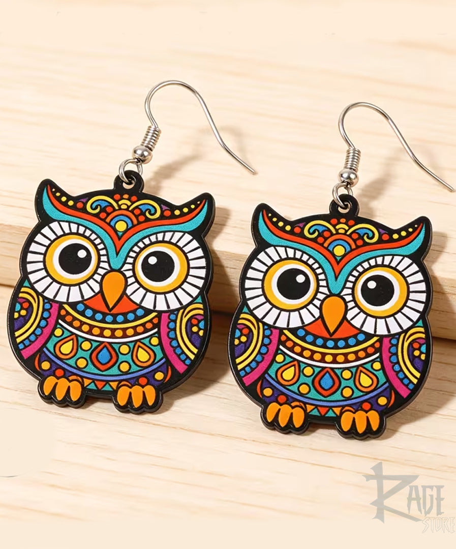 2x Aretes de Buho colorido