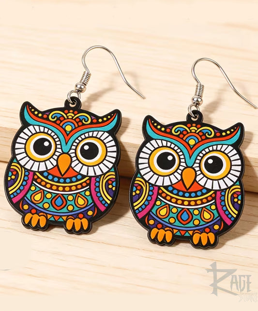 2x Aretes de Buho colorido