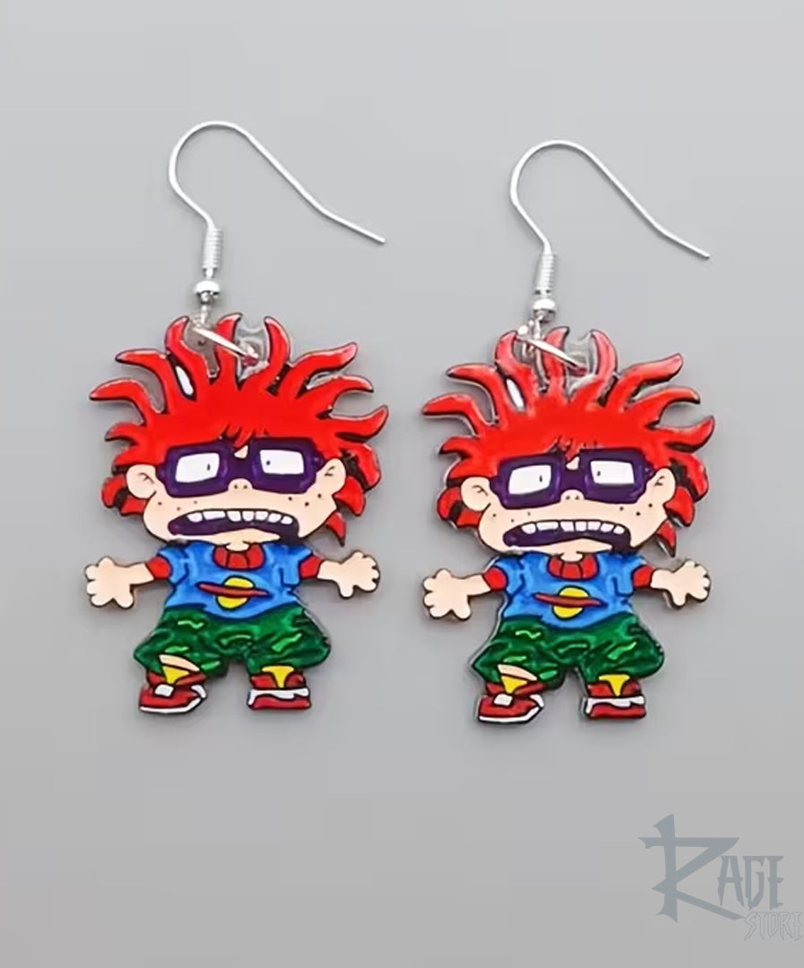 2x Aretes de Carlitos asustado 2D - Rugrats