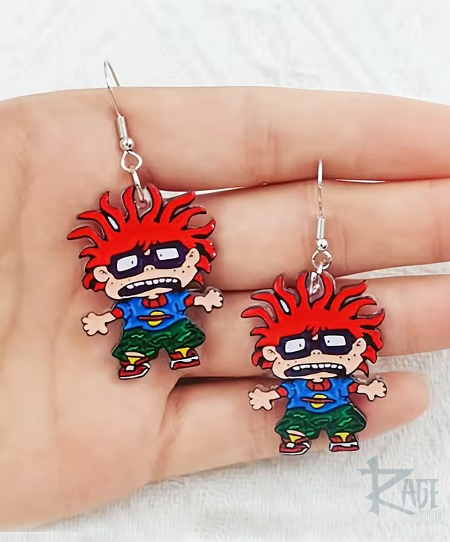 2x Aretes de Carlitos asustado 2D - Rugrats