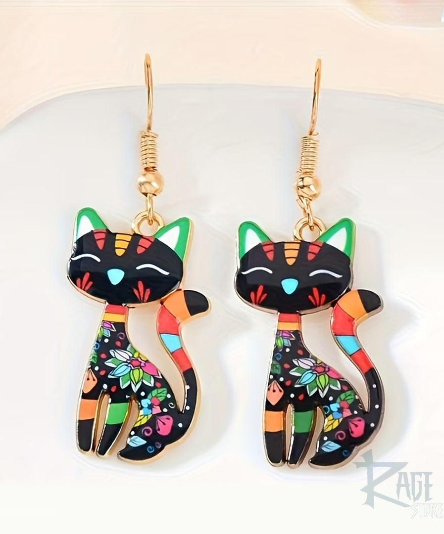 2x Aretes de Gato colorido